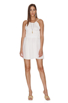 Backless White Viscose Mini Dress