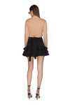 Black Ruffled Mini Skirt With Detail at the Waist