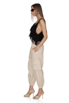 Beige Pants With Pockets Detail and Elasticated Waistband