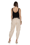 Beige Pants With Pockets Detail and Elasticated Waistband