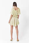 Yellow-Green Linen Dress With Loose Cut