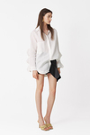 White Linen Shirt With Ruffles Sleeves