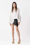 White Linen Shirt With Ruffles Sleeves