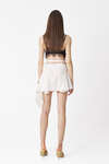 White Asymmetrical Hidden Zip Linen Mini Skirt