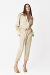 Beige Cotton-Viscose Jumpsuit