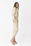 Beige Cotton-Viscose Jumpsuit