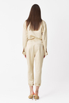 Beige Cotton-Viscose Jumpsuit