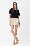 Black Cotton Cropped T-shirt