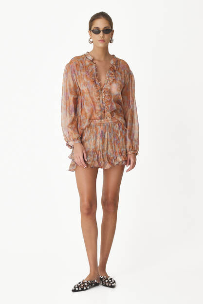 Oversized Multicolor Printed Silk Blouse - SS24