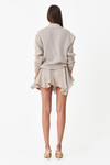 Asymmetrical Beige Linen Mini Skirt