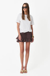 Cotton Brown Pleated Shorts