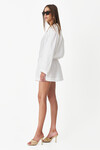White Linen Oversized Mini Dress