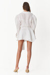 White Ruffled Linen Mini Dress