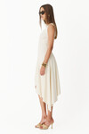 Asymmetrical Off-White Ribbed Cotton Dress