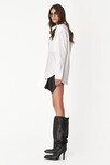 White Cotton Shirt With Ruffled Detail