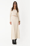 Off-White Cutout Maxi Dress With Long Sleeves