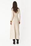 Off-White Cutout Maxi Dress With Long Sleeves