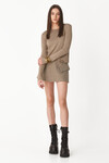 Beige Wool Mini Skirt