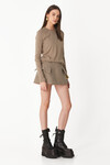 Beige Wool Mini Skirt