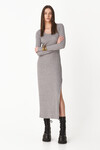 Light Grey Maxi Dress With Long Sleeves