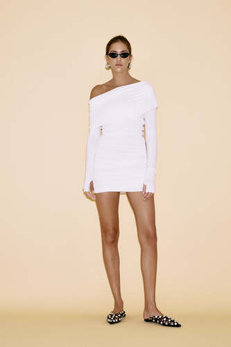 One Shoulder White Mini Dress - SS24 - PNK Casual