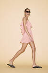 Backless Pink Cotton Mini Dress