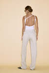 Beige Linen Pants With Side Mesh - SS24