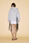 Cotton Light Grey Cutout Hoodie