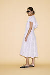 White Embroidery Cotton Midi Dress - SS24