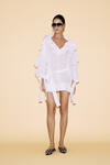 White Linen Ruffled Dress