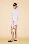 White Linen Ruffled Dress