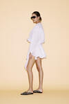 White Linen Shirt With Ruffled Detail - SS24