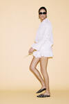 White Oversized Shirt With Ruffled Detail - SS24