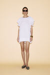 White Oversized Mini Dress With Ruffles