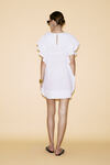 White Oversized Mini Dress With Ruffles