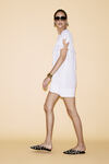 White Oversized Mini Dress With Ruffles