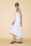 One Shoulder White Rib Midi Dress