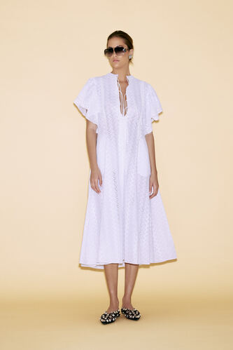 White Embroidery Midi Dress - PNK Casual