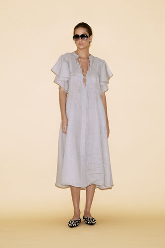 Grey Linen Midi Dress - SS24 - PNK Casual