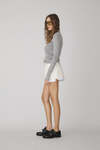 Beige Raw-Cut mini Skirt