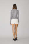 Beige Raw-Cut mini Skirt