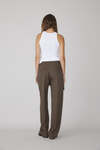 Checkered Brown Pants With Front Detail