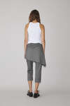 Grey Striped Skirt Layered Pants