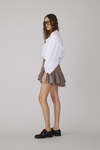 Brown Linen Mini Skirt