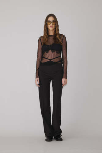 Black Pants With Detail at the Waist - PNK Casual