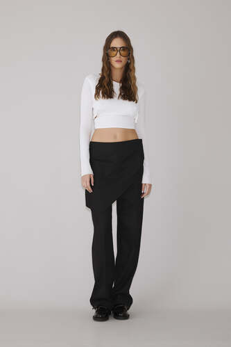 Black Pants With Front Detail - PNK Casual