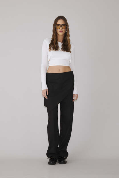 Black Pants With Front Detail