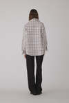 Beige Checkered Oversized Shirt