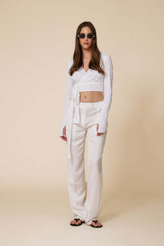 White Wrap Viscose Blouse - SS25 - PNK Casual