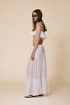 White Cotton Pleated Maxi Skirt - SS25